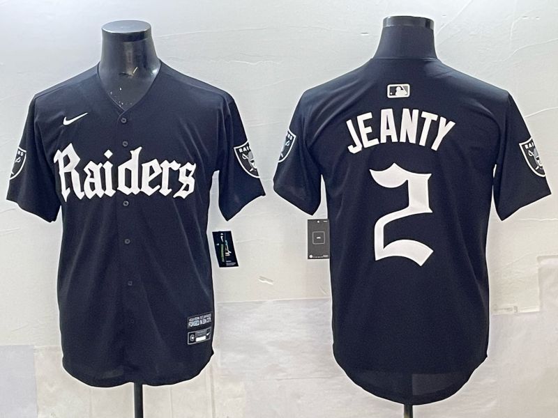 Men 2025 Oakland Raiders #2 Jeanty Black 6th generation Joint Name Nike Limited NFL Jersey style 01